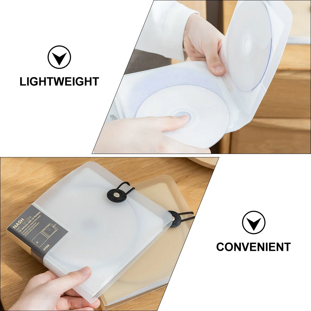 Dvd CD Bag Binder Clips Organizer Disc Case Booklet Clear Wallet Storage Travel