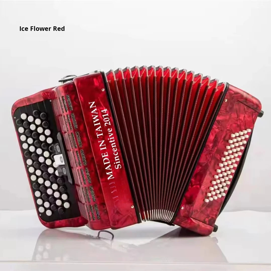 Cross-Border Tianjin 60 Bass Bayan Accordion Button-Type Beginner Graded Professional Three-Tone Changer Organ