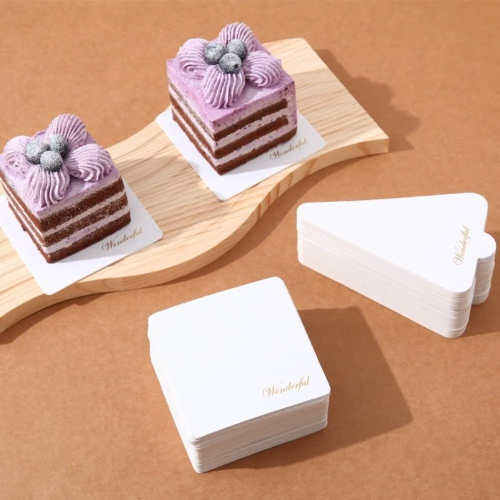 50/100pcs New Disposable Dessert Boards Golden White Round Square Paper Food Mats Thicken Paper Mousse Cake Base Cake Decor