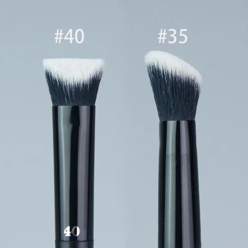 # 40 # 35 base en polvo BB Cream Brush Slope sombra de ojos colorete resaltar contorno de cara Pinceles de maquillaje de pendiente de dos caras herramienta de maquillaje