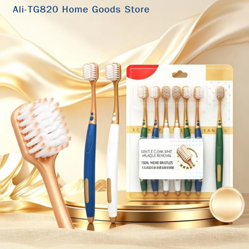 [TG820]7Pcs Wide Head Household Adult Soft Bristled Toothbrush For Both Men And Women Soft And Delicate Details