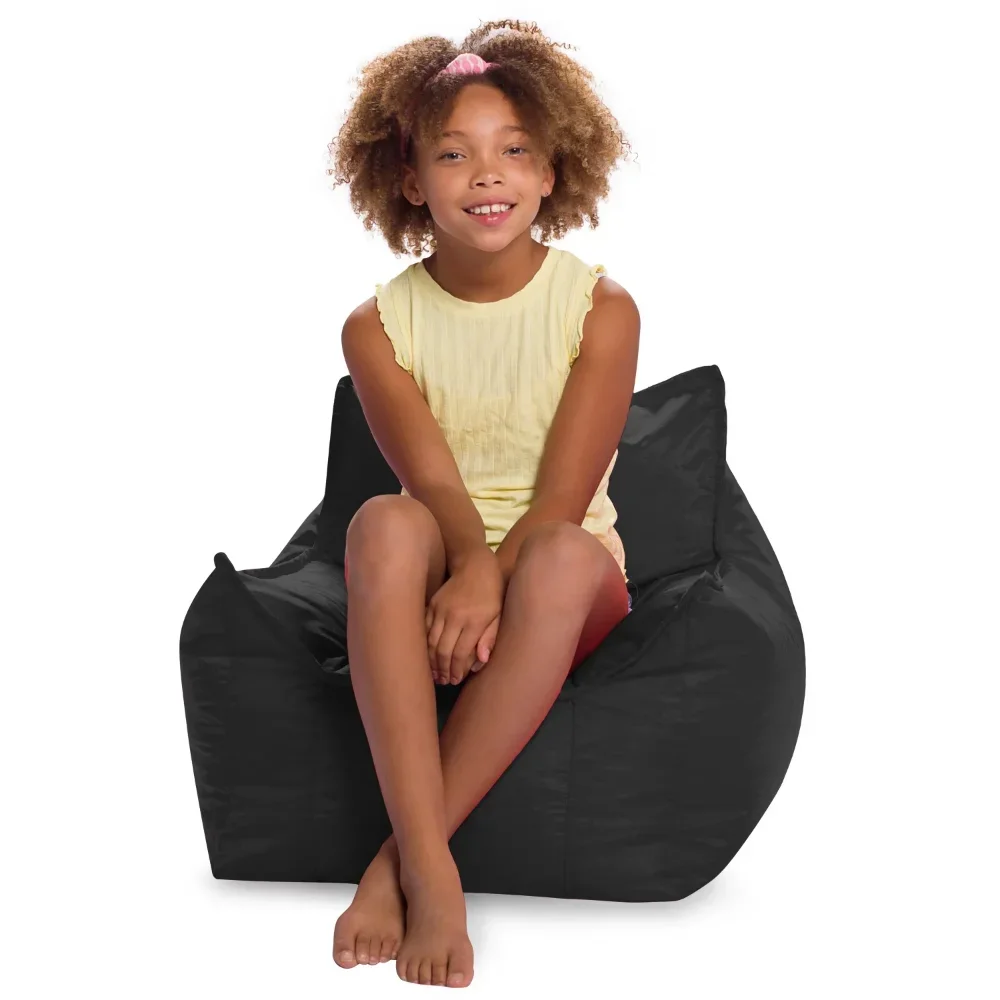 

Posh Creations Newport Bean Bag Chair, Kids, 2.1 Ft, Black