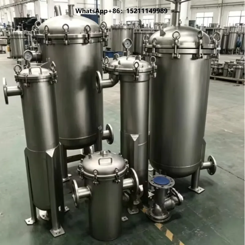 Bag Filter for Liquid Filtration Chemical Industry Stainless Steel Material Pressure Vessel High Efficiency Long Service Life