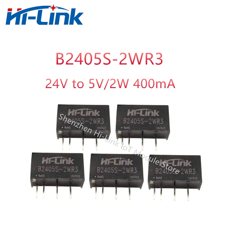 จัดส่งฟรี10ชิ้น/ล็อต Hi-Link ปริมาณน้อยโมดูลไฟฟ้าแยก B2405S-2WR3 5V 2W DC แปลงแรงดันไฟฟ้า DC