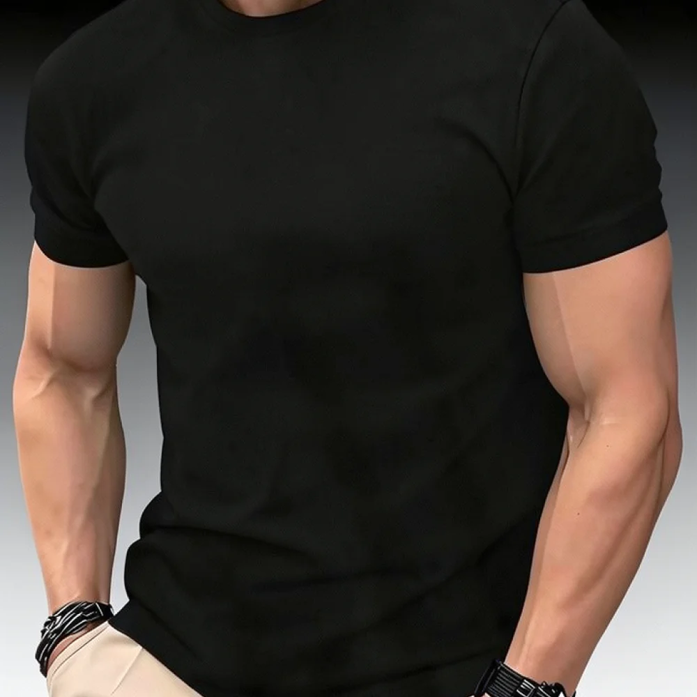 Summer Mens Gym T Shirt Quick Dry Breathable Fitness Tee Casual Short Sleeve Running Workout Sport Geometric Print Top