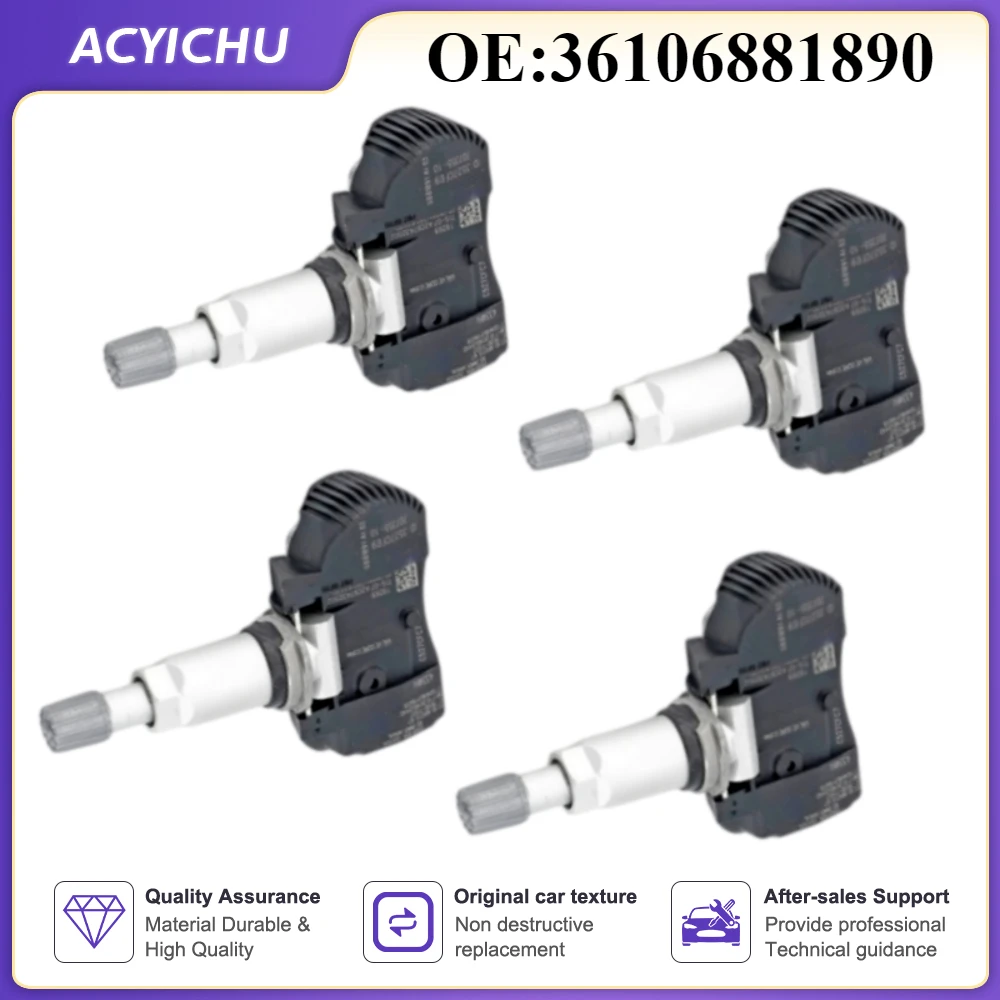 4PCS Tire Pressure Monitoring Sensor TPMS 36106881890 For BMW 1/3/4 Series F20 F21 F52 F32 F33 F36