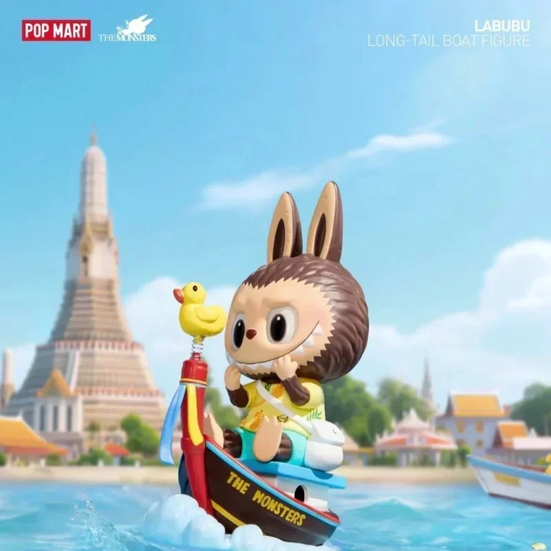 POP MART LABUBU Serie Barco de Cola Larga, Figuras Decorativas para el Hogar y Escritorio, Idea de Regalo Única, Adornos para Niñas, Muñecas Coleccionables