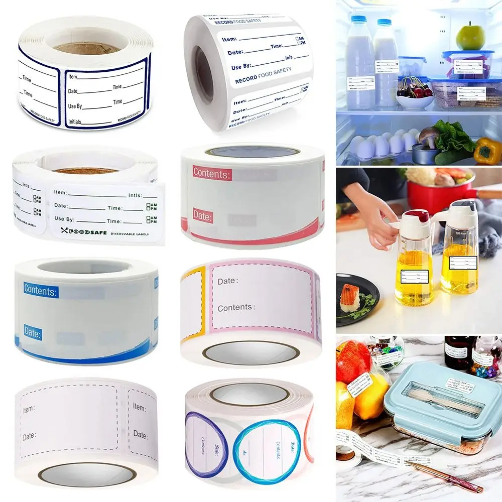 Waterproof Food Freezer Refrigerator Food Stickers Date Content Label Food Storage Label Kitchen Sticker