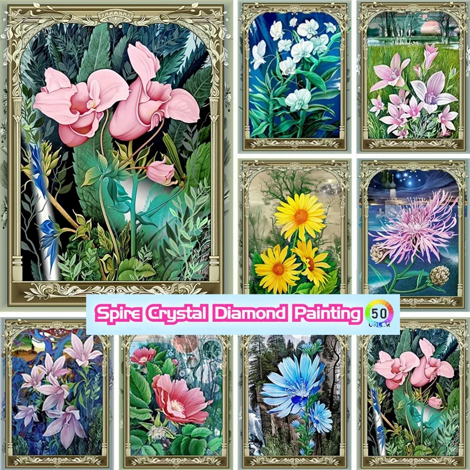 Fresh Flowers Crystal Diamond Mosaic Painting New Embroidery Rose Lily Picture Full Drills Cross Stitch Kits Home Decor Art Gift