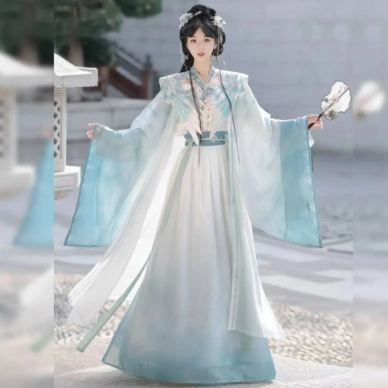 

Chinese Clothing Fairy Martial Clouds Shoulder Suit Halloween Cosplay Costume Long Robe Original Hanfu Men Women Traditional
