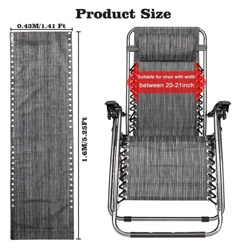 Tkanina rozkładana oddychająca krzesło wymienne pokrycie materiałowe poduszka na leżak podwyższona tkanina do ogrodu Patio na