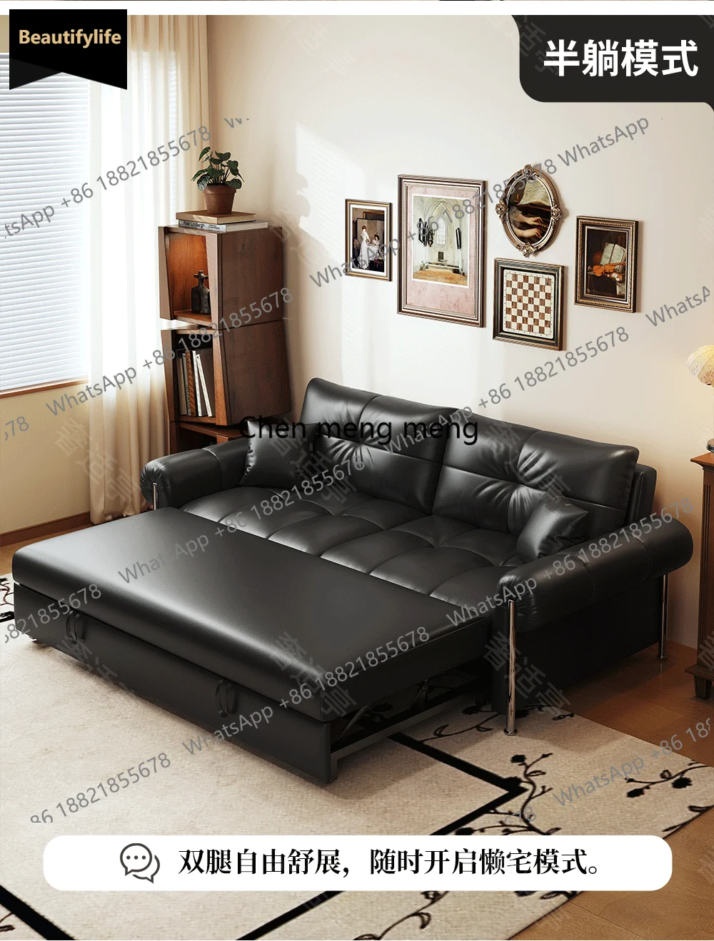 

Регулируемый раскладной диван-кровать c139 из кожи наппа, черное кресло, ленивый диван-кровать, современная мебель для дома и гостиной