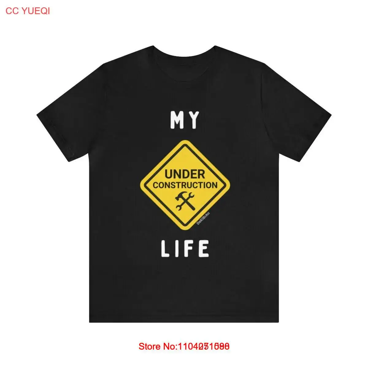 

Мягкая футболка унисекс с рисунком My Life Under Construction / забавная футболка