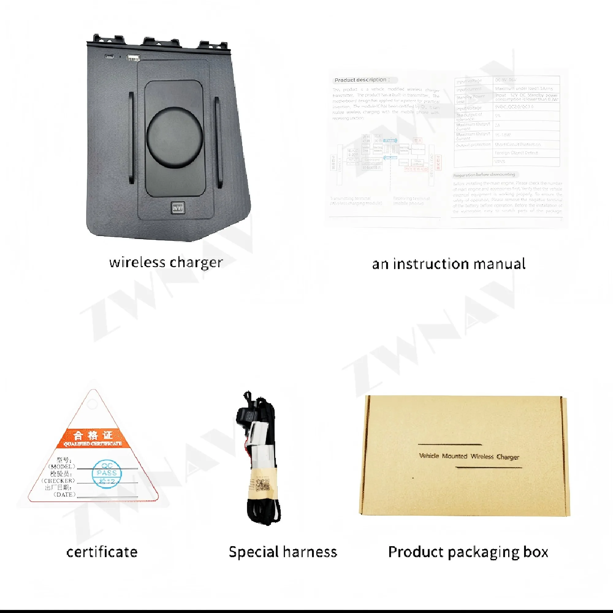 For ACCESS/Verna Hyundai Yashen T 2022-2024 Models Embedded Inserted Center Console Wireless Charger Pad Car Upgrade Module