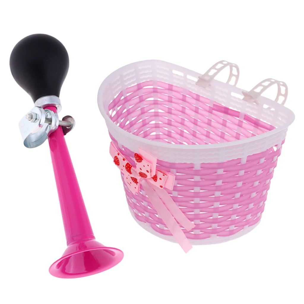 Children's bell + girls flowers basket handlebar basket