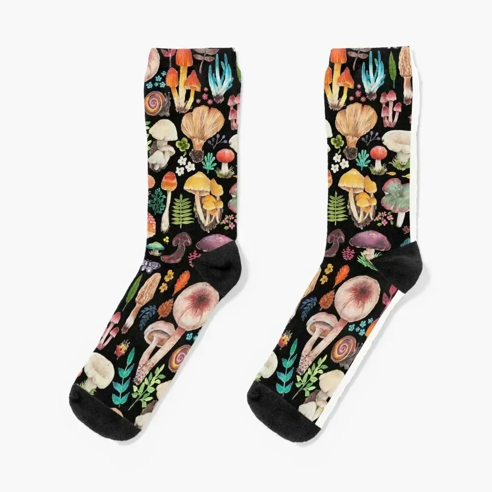 

Pattern - colorful hand draw fungus Socks Toe sports hockey custom Men Socks Luxury Brand Women's