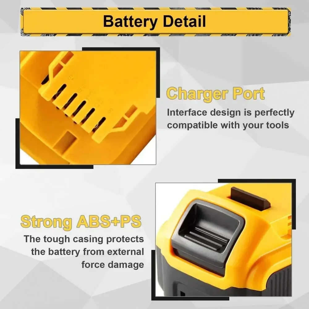 Dla Dewalt 18V 20V 8AH DCB184 DCB200 DCB182 DCB180 DCB181 DCB182 DCB201 DCB206 DCB200 8000mAh baterie litowe wymień baterię