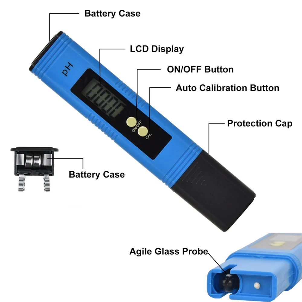 Imagem -03 - Precisão Água Qualidade Tester ph Medidor Adequado para Aquário Piscina 014ph Faixa de Medição Alta