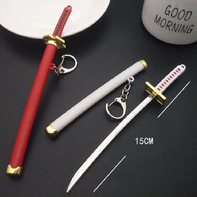 Anime Zoro Keychain, Metal Samurai Sword Design