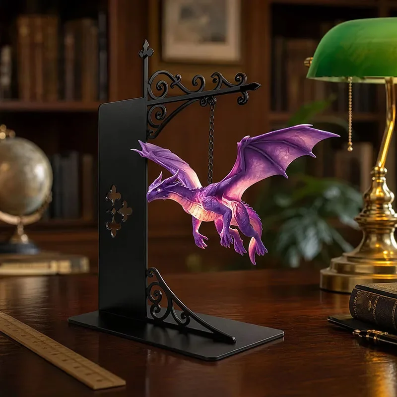 Dragon Bookshelf Lamp Floating Dragon Book‑Shelf Lamp Magical Levitation Dragon LED Nightlight Bookend Decor For Bedroom Office