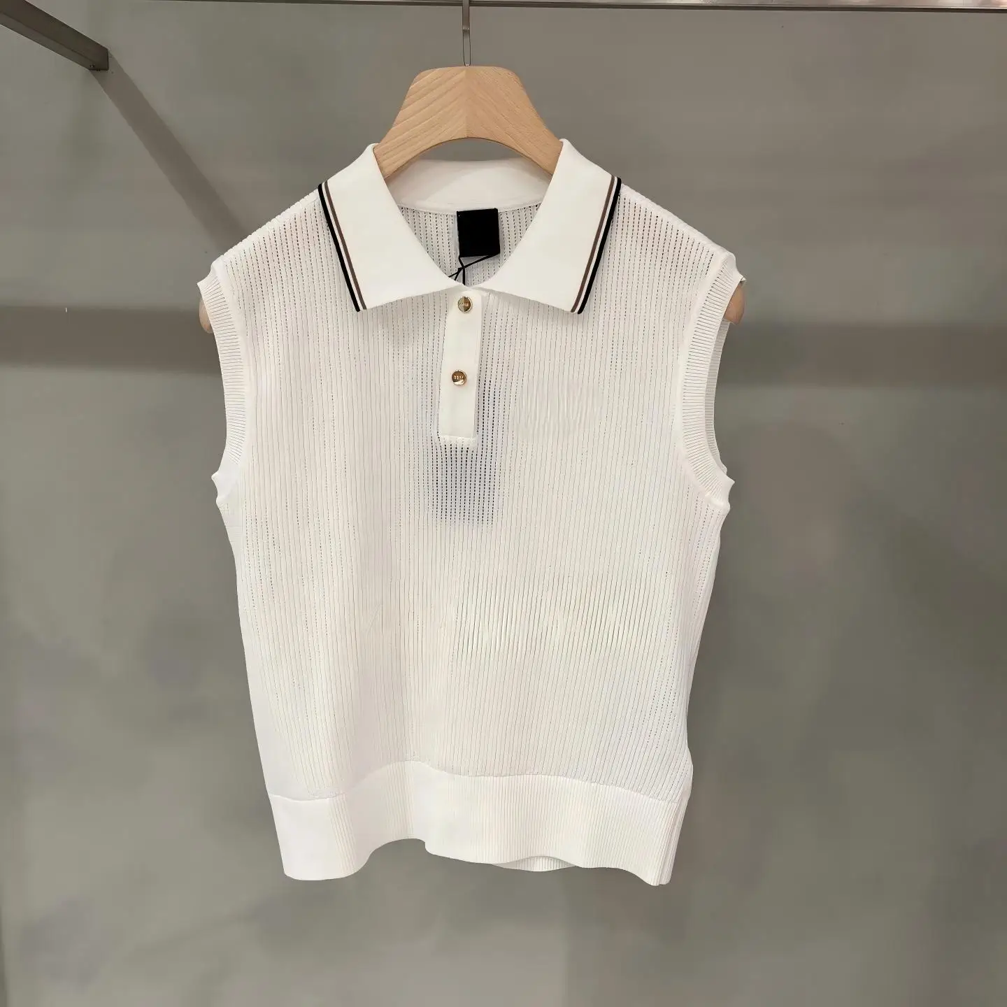 Women's Summer Golf Wear: Collared Cooling Knit Vest—Comfortable and Versatile