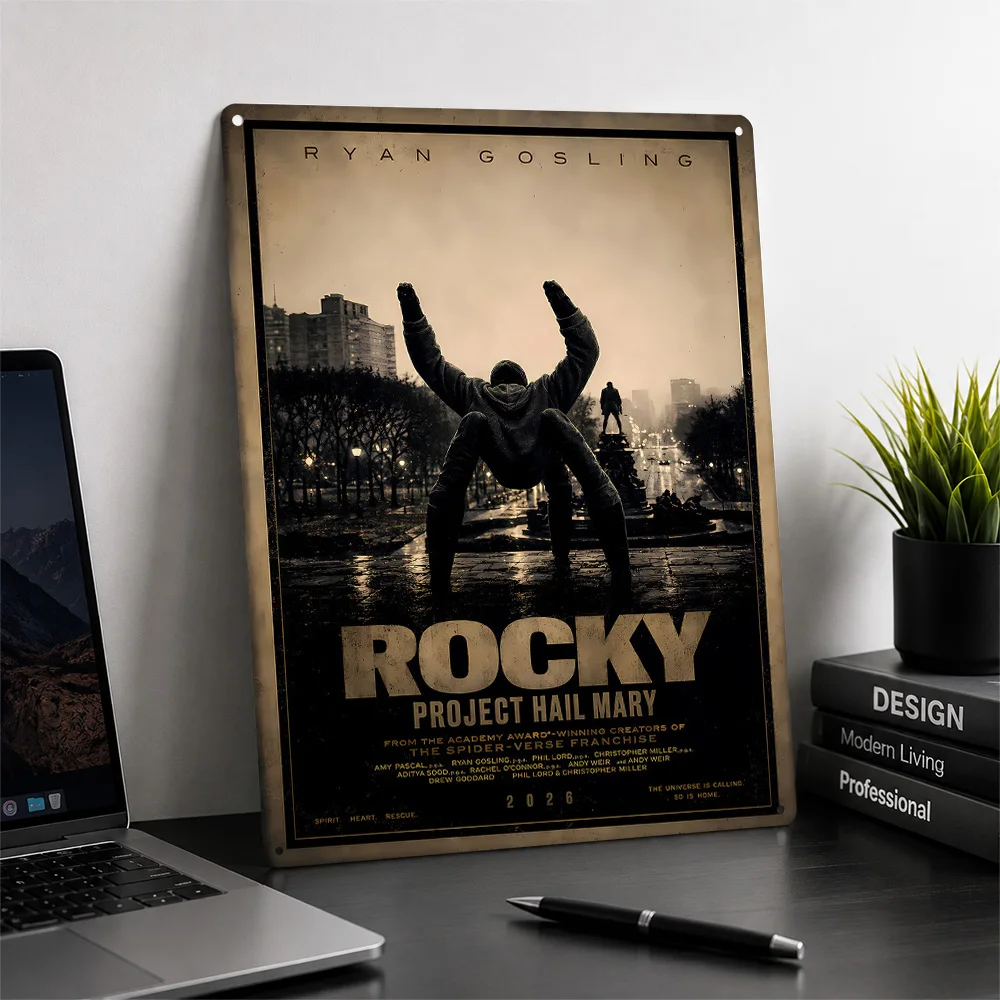 Rocky Project Hail Mary Movie 3D Texture Printed Poster Custom Vintage Metal Tin Plate Sign for Wall Art Funny Signs Decor Room