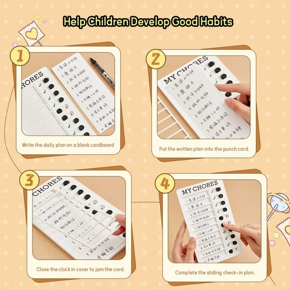 Multi Purpose Plastic My Chores Checklist Reusable Detachable Daily Planner Memo Self-discipline Self-discipline Checklist
