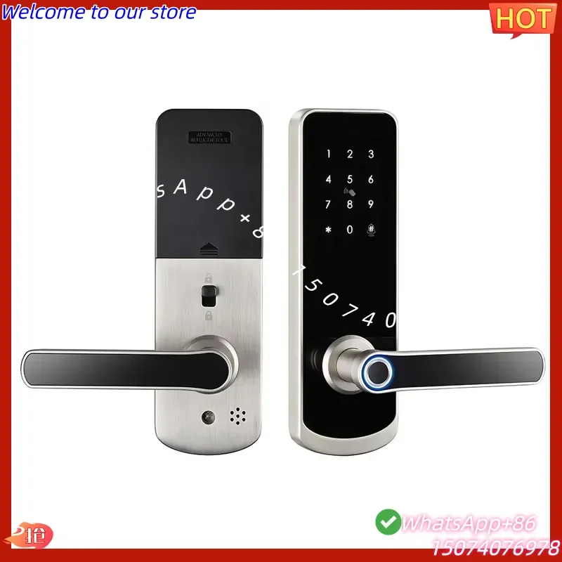 2026 Handaily Stainless Steel Handle 4pcs Battery Operated Tt Password Fingerprint Lock Smart Padlock Keyless Door Lock