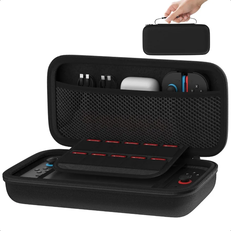 

Чехол для Switch 2 2025 Аксессуары Портативный жесткий дорожный чехол с 10 слотами для игровых карт