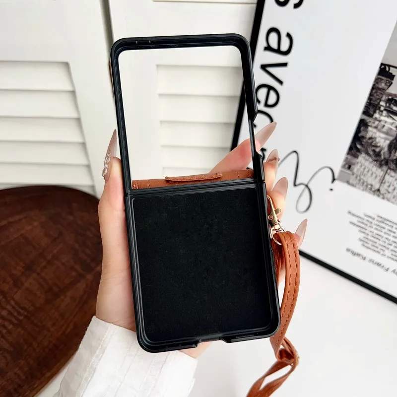 Diamant-Kartenhalter-Hülle mit Trageriemen für Samsung Galaxy Z Flip 7 8 6 5G ZFlip7 Flip7 – Stoßfeste Crossbody-Schutzhülle mit Umhängekordel – Detail 6