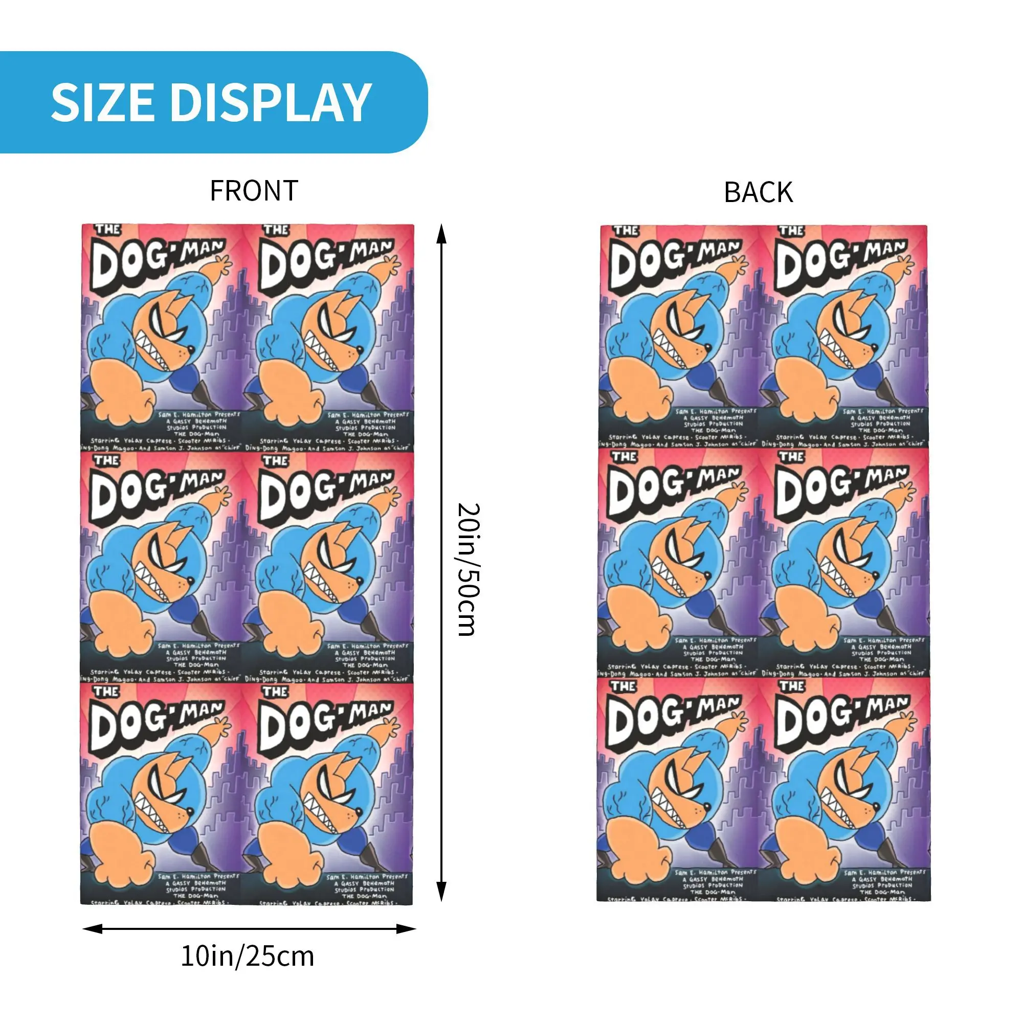 Dog Man Dogman Movie 2025 Comic Bandana Neck Gaiter Printed Wrap Scarf Multifunction Headwear Running For Men Women Adult