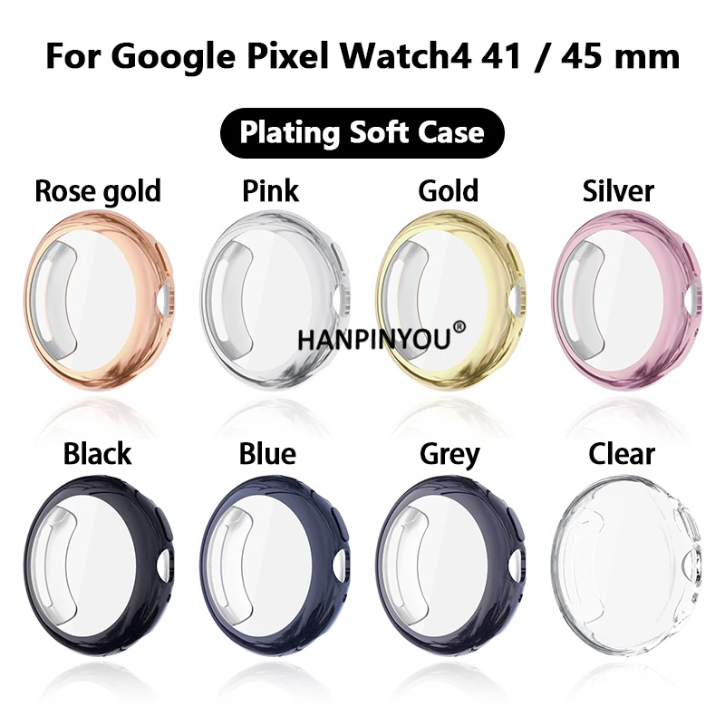

Полное покрытие, мягкий силиконовый чехол из ТПУ для часов Googel Pixel Watch 4, 41 мм, 45 мм, защитная пленка для экрана, бампер, чехол