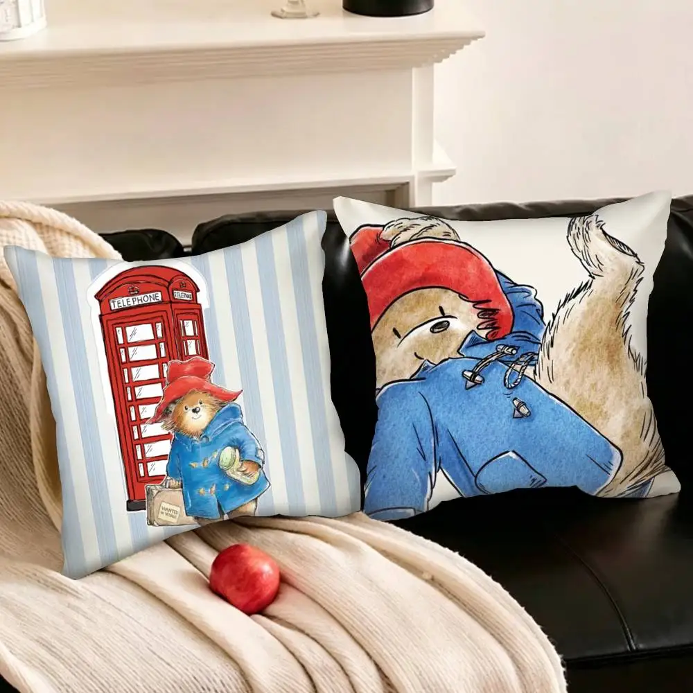 

P-Paddington-N B-Bear Various Sizes Square Pillowcase For Car Home Bedchamber Decor