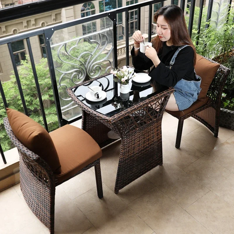 

small coffee table, rattan chair three-piece combination