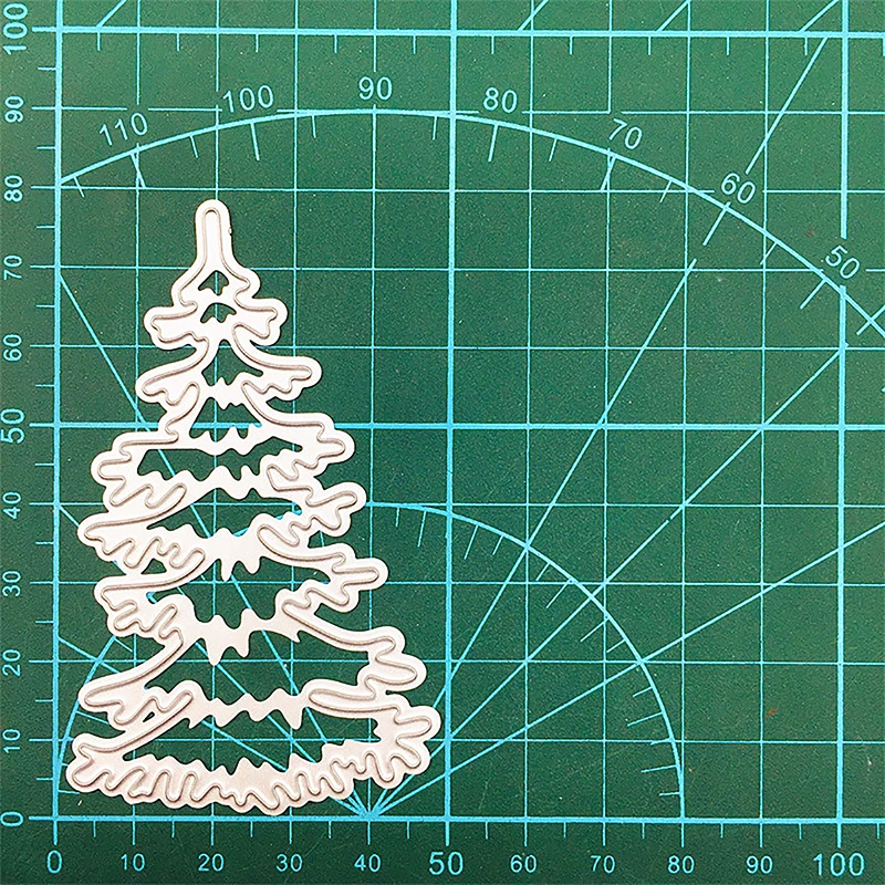 Christmas Tree Metal Cutting Dies Stencil Scrapbooking Diy Album Paper Card Embossing Decor Craft Knife Mould Xmas Tree Template