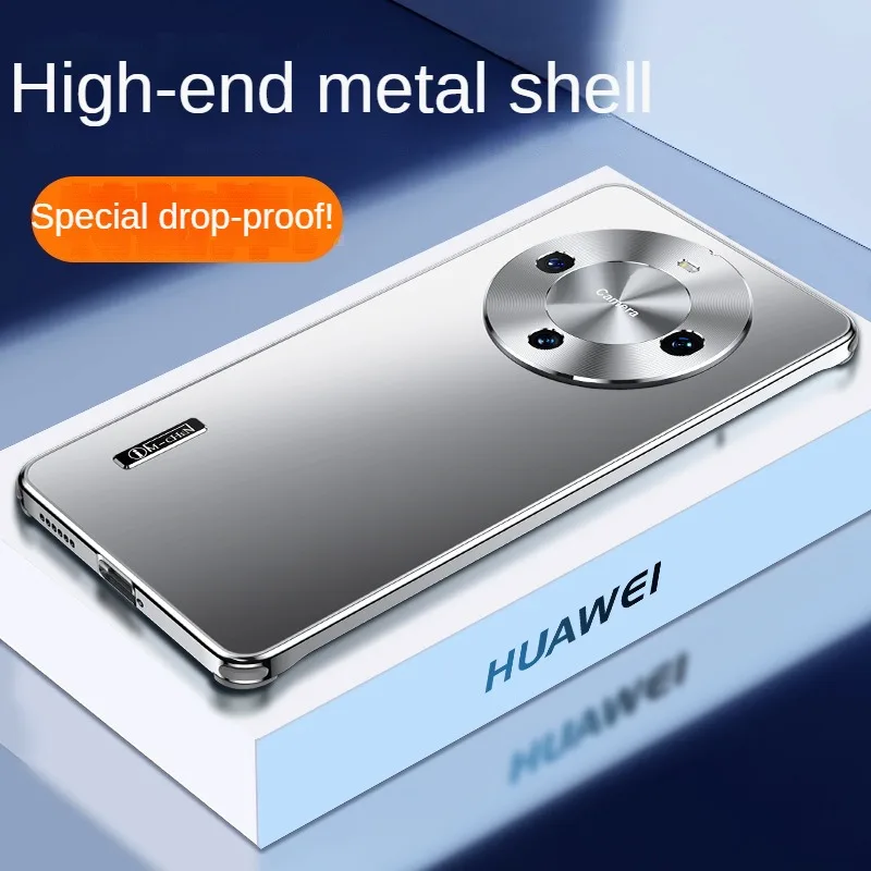 

New Aluminum Alloy Frame Fro Huawei Mate 60 Pro Case Metal Airbag Drop-Resistant Frosted Case for Huawei P60 Pro Mate 60 Case