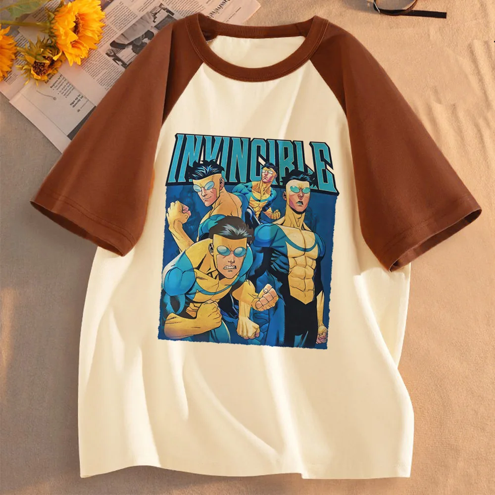 Invincible t-shirt female Y2k Breathable Comfortable University Pop Culture shirt 80s Pop Culture Psychedelic Punk aesthetic