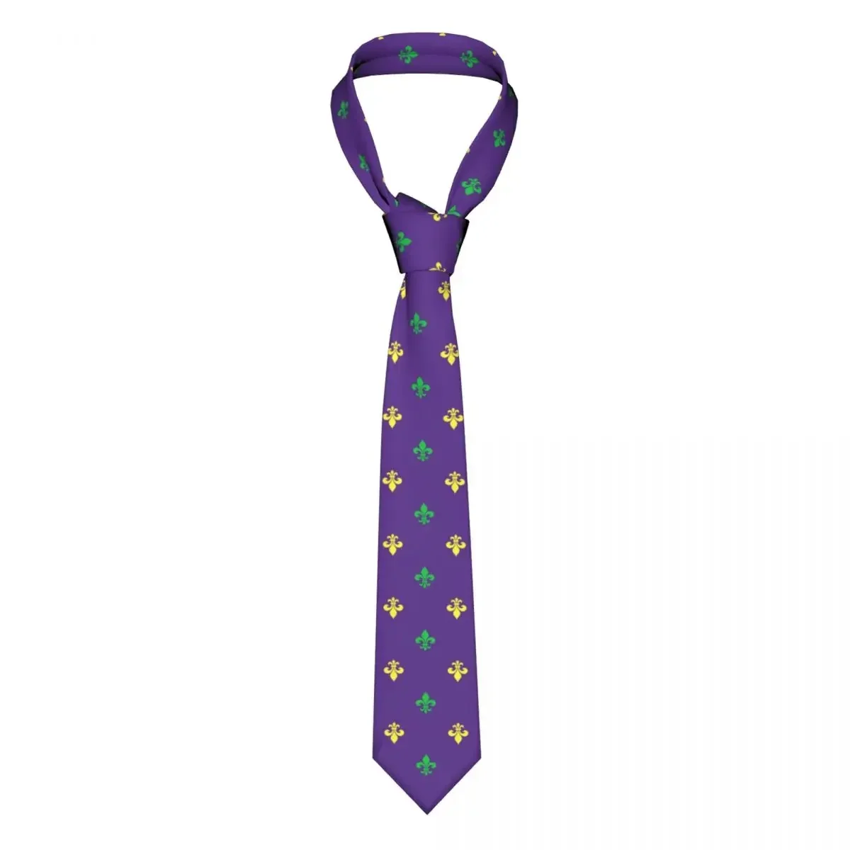 Formal Skinny Neckties Classic Men's Fleur De Lis Illustration Wedding Tie Gentleman Narrow