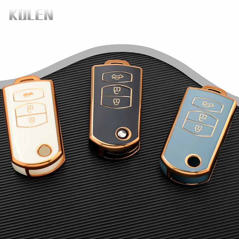 TPU Car Flip Key Case Cover Shell For Mazda 3 5 6 Series M6 RX8 MX5 2 3 Buttons Smart Keyless Key Protector Fob Bag Accessories