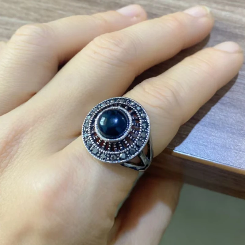 New Arrival Silver Color Retro Personality Red Stone Crystal CZ Ladies Engagement Rings Original Jewelry For Women Best Gifts