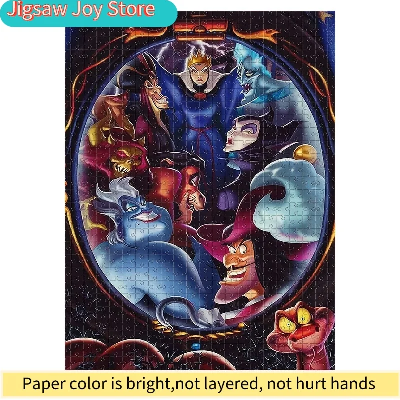 Puzzle 1000 elementów Disney Villains - Maleficent, Cruella, Jafar, Ursula, Hades - Duże puzzle dla dorosłych i rodzin - Urodziny