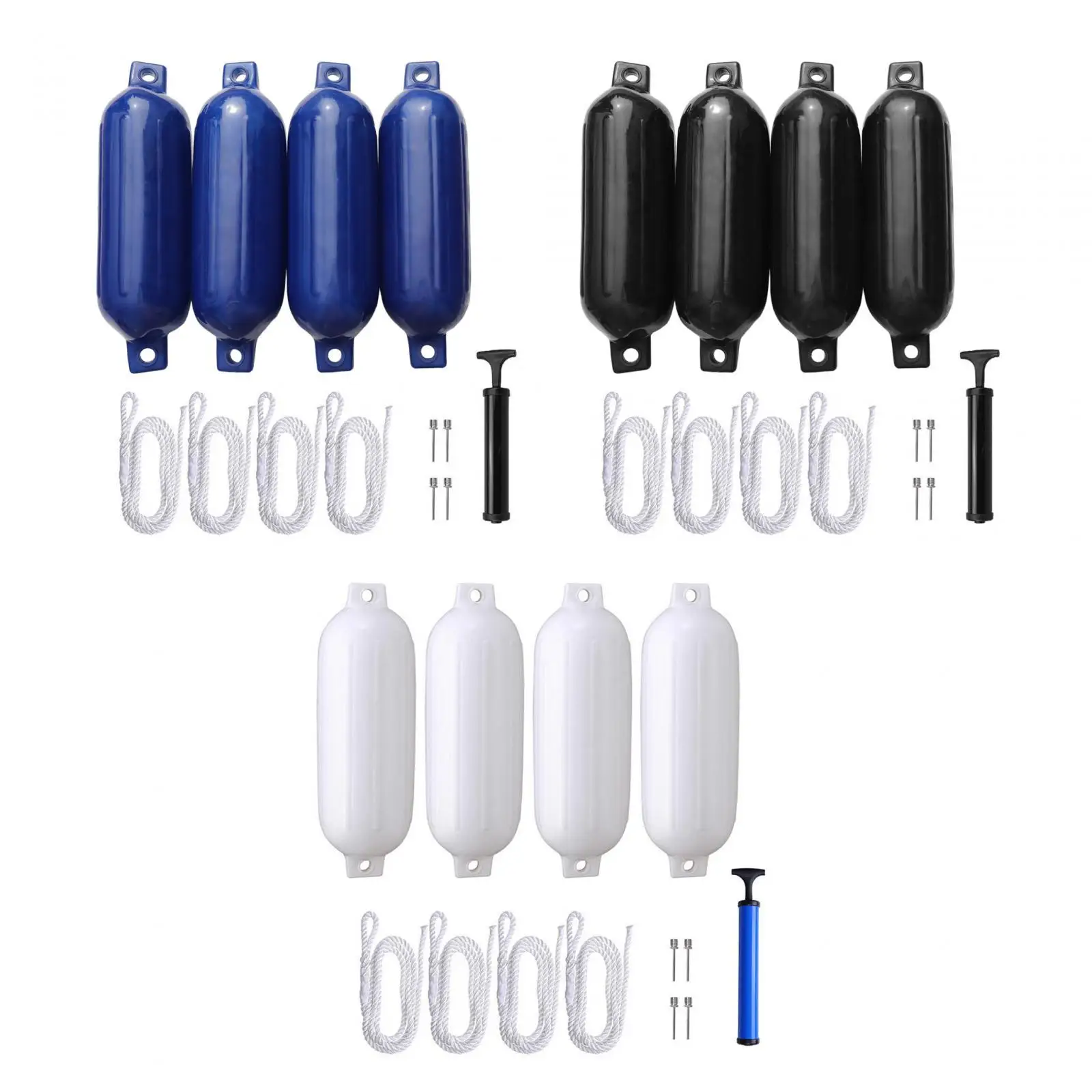 4x Boat Marine Docking Ribbed Twin Eyes Boat Mooring Buoy Inflatable Marine Boat for Fishing, Pontoon Boats, Yacht