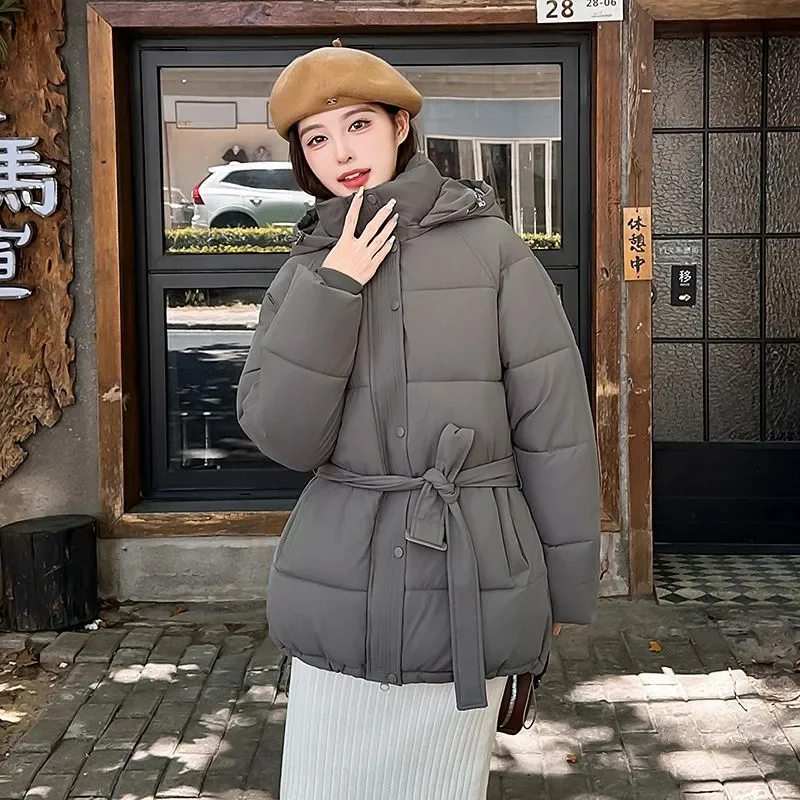 

Winter Parkas 2025 New Korean Fashion Long-Sleeved Down Cotton Coat Female Casual Loose Warm Parka Outerwear Overcoat