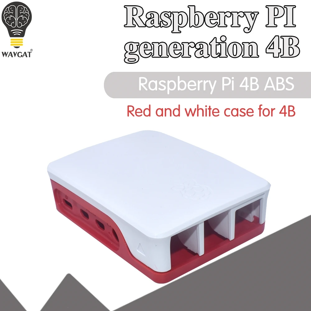 Raspberry Pi 4 Model B ABS Case Plastic Box White Shell Classic Design with Fan with Heatsink for Raspberry Pi 4