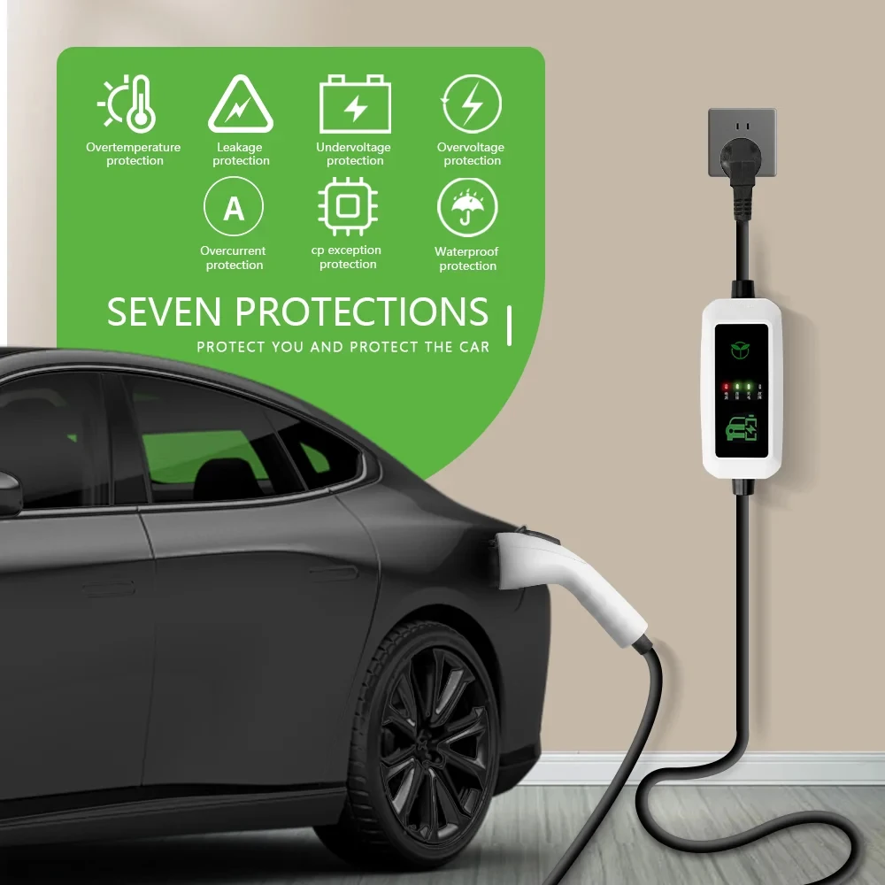 5m Portable Car Charger Station 3.5KW 16A/220V Electric Vehicle Wallbox Charging Station Type2 Connector Car Gadgets