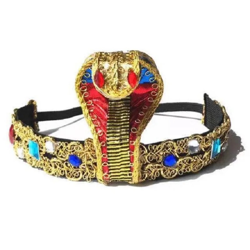 Women's Egyptian Headpiece Crown Snake Beaded Headband Women Egyptian Costume Accessory Beaded Headdress Bracelets and Necklaces