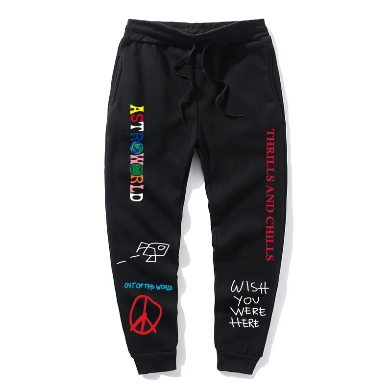 

Quality Fleece Trousers ASTROWORLD Letter Printed Y2K Women Men Jogging Pants Hip Hop Streetwear Men Sweatpants