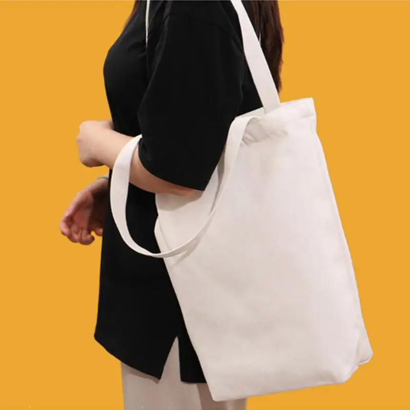 Canvas Bags Cotton Shopper Bag Folding Portable Shopping Bag Canvas Tote Bag Reusable Shopping Bags