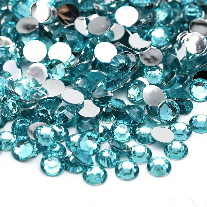 Resin Rhinestones Silver bottom Blue Series 2-6mm Non Hotfix Flatback Rhinestone For Nail Art Garment Decoration DIY
