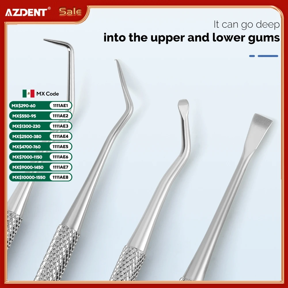 

6 шт./компл. AZDENT набор инструментов для чистки зубов, зеркало для рта, пинцет, локоть/прямой зонд, треугольная лопата, набор инструментов для отбеливания стоматологии